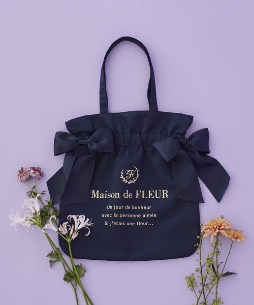 Maison de FLEUR（メゾンドフルール） トートバッグ ダブルリボン