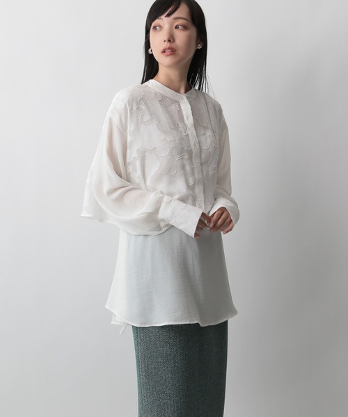 「LOWRYS FARM」 長袖ブラウス FREE パープル レディース_画像3