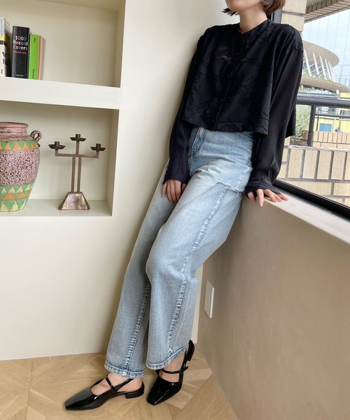 「LOWRYS FARM」 長袖ブラウス FREE パープル レディース_画像7