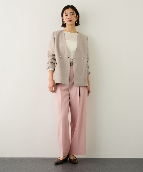 ROPE ノーカラーVジャケット パンツスーツ 38 ROPE ノーカラーVジャケット パンツスーツ 38 公式 ストアファッション