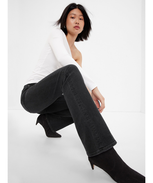 「GAP」 ブーツカットデニムパンツ 23 ブラック レディース_画像3