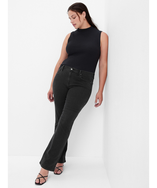 「GAP」 ブーツカットデニムパンツ 23 ブラック レディース_画像4