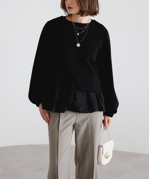 tシャツ バルーンタンク×レイヤードトップスセット レディース | Bonjour Sagan