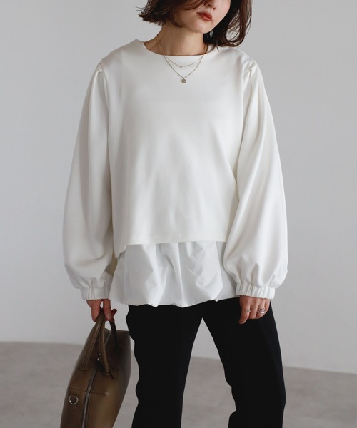 tシャツ バルーンタンク×レイヤードトップスセット レディース | Bonjour Sagan | 04