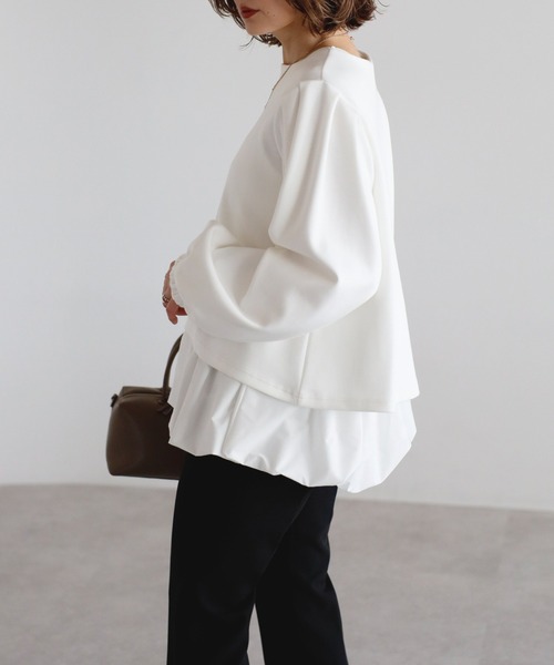 tシャツ バルーンタンク×レイヤードトップスセット レディース | Bonjour Sagan | 06