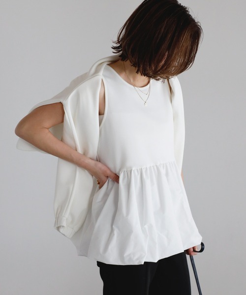 tシャツ バルーンタンク×レイヤードトップスセット レディース | Bonjour Sagan | 15