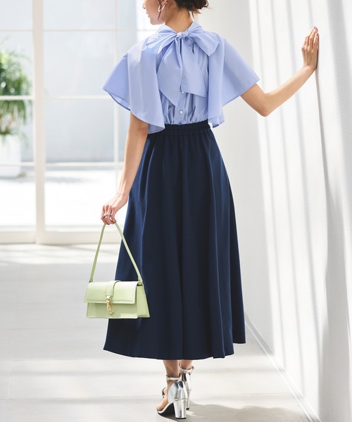 「RUIRUE BOUTIQUE」 半袖チュニック 3L ライトブルー レディース_画像5