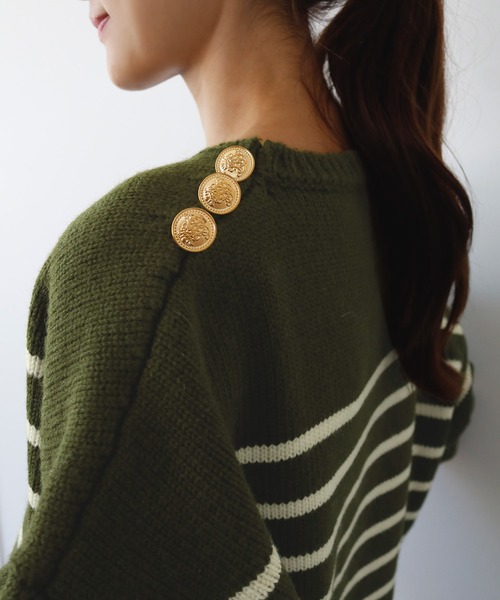 「ELFRANK」 長袖ニット FREE オフホワイト レディース_画像5