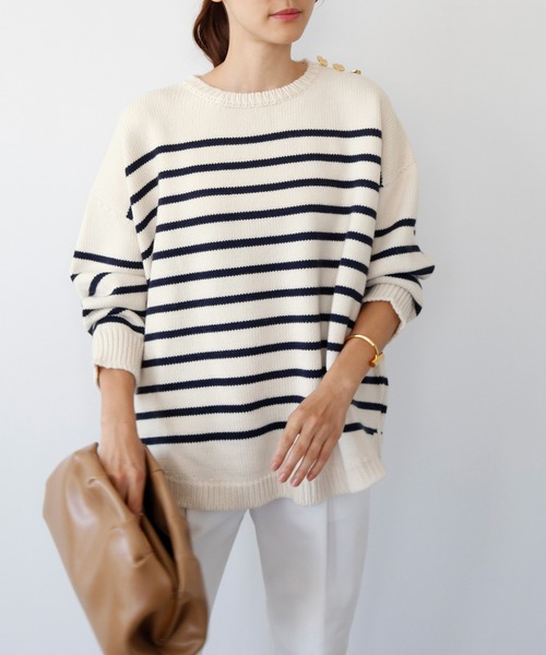 「ELFRANK」 長袖ニット FREE オフホワイト レディース_画像6