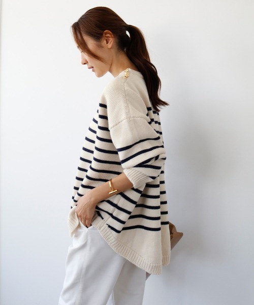 「ELFRANK」 長袖ニット FREE オフホワイト レディース_画像7