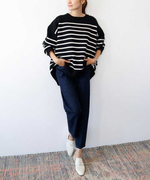 「ELFRANK」 長袖ニット FREE オフホワイト レディース_画像8