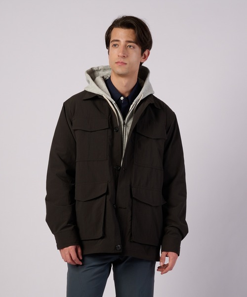 良品 エディーバウアー カバーオール ラムレザー シャツジャケット 黒 L Eddie Bauer（エディーバウアー） カバーオール アドベンチャー