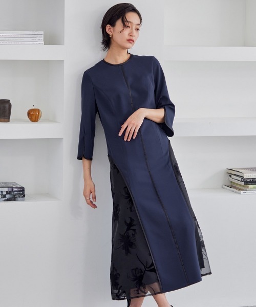 「Callarus」 7分袖ワンピース L ブラック レディース_画像9