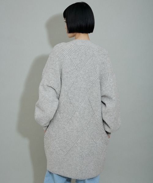 「ADAM ET ROPE'」 ニットカーディガン FREE レッド系その他 レディース_画像2