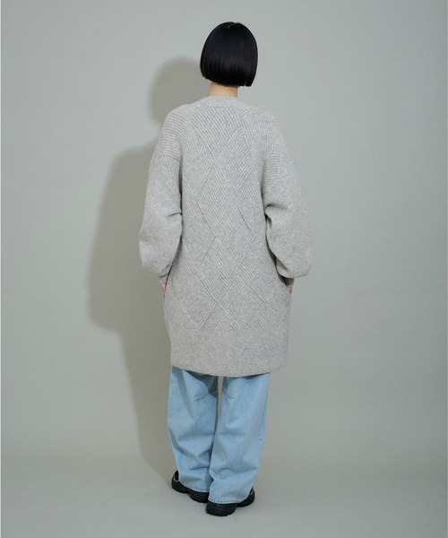 「ADAM ET ROPE'」 ニットカーディガン FREE レッド系その他 レディース_画像4