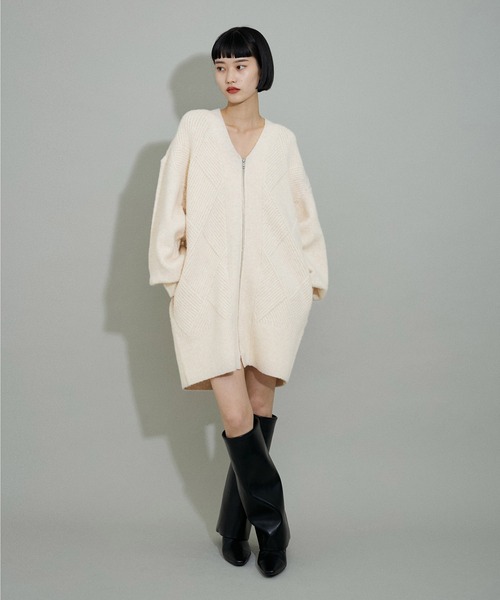 「ADAM ET ROPE'」 ニットカーディガン FREE レッド系その他 レディース_画像5