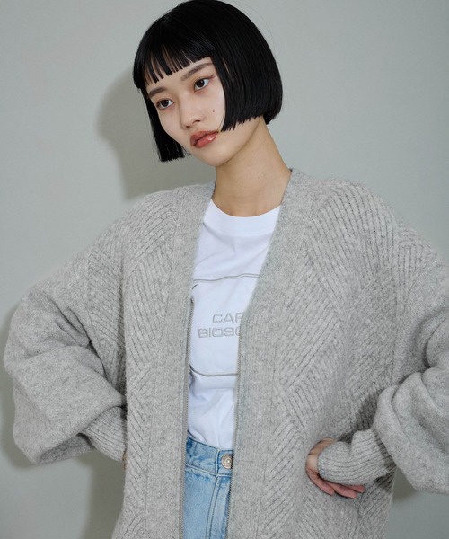 「ADAM ET ROPE'」 ニットカーディガン FREE レッド系その他 レディース_画像7