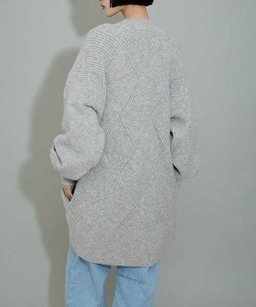 「ADAM ET ROPE'」 ニットカーディガン FREE レッド系その他 レディース_画像8