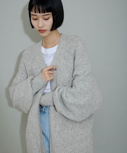 「ADAM ET ROPE'」 ニットカーディガン FREE レッド系その他 レディース_画像9