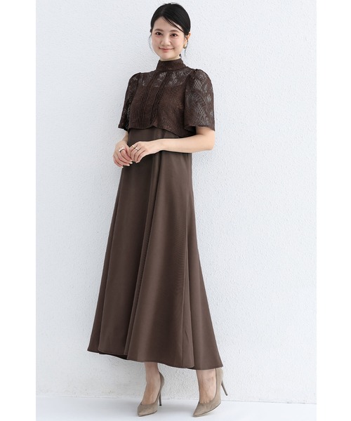 「Cinderella」 「you color」コンビワンピース X-LARGE ブラウン レディース_画像4