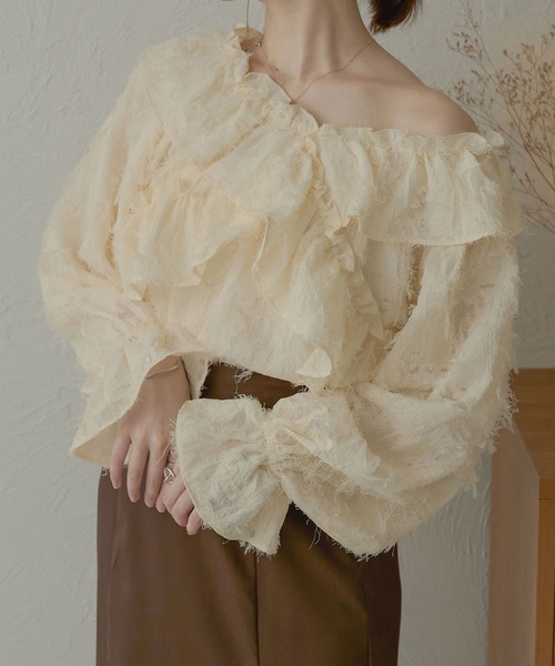 「Ambre Neige」 長袖ブラウス FREE アイボリー レディース_画像5