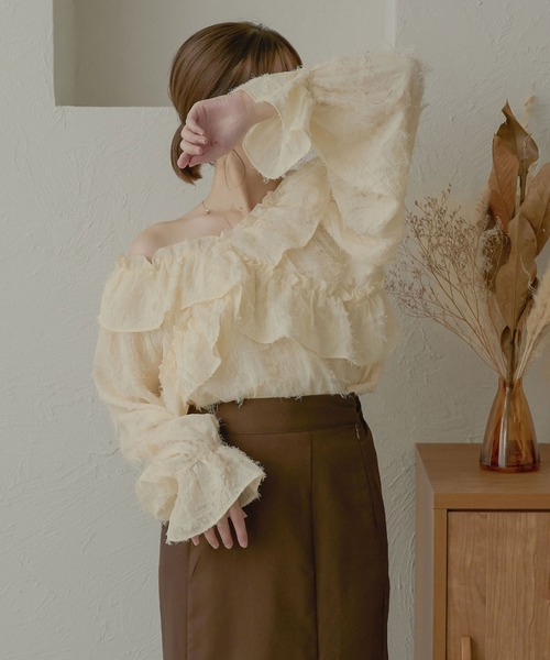 「Ambre Neige」 長袖ブラウス FREE アイボリー レディース_画像6