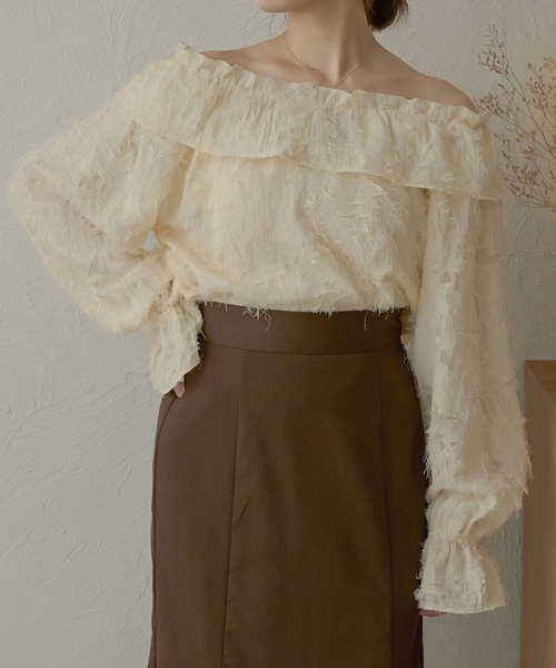 「Ambre Neige」 長袖ブラウス FREE アイボリー レディース_画像9