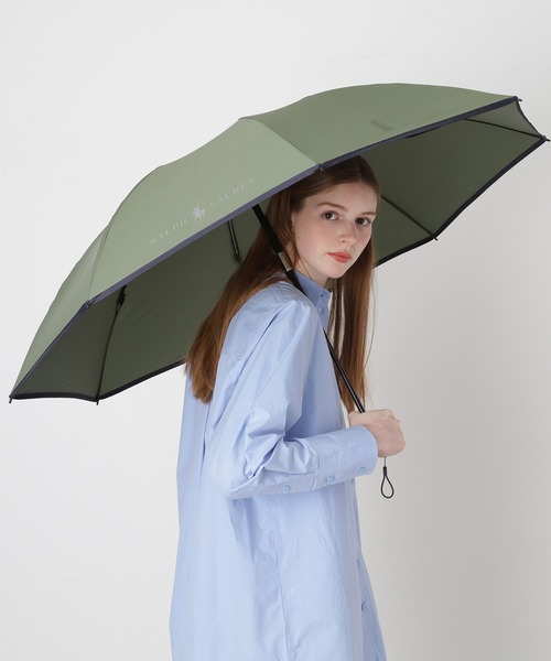 未使用級 POLO RALPHLAUREN 折りたたみ 晴雨兼用 緑 POLO RALPH LAUREN（ポロ・ラルフローレン） 折りたたみ傘 キッズ 遮光