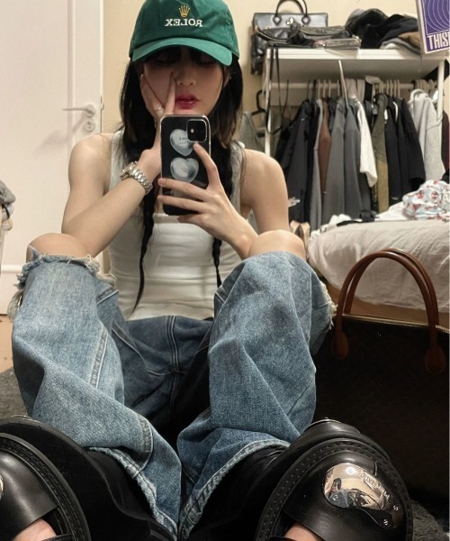 「MGV」 デニムパンツ MEDIUM ブルー レディース_画像4