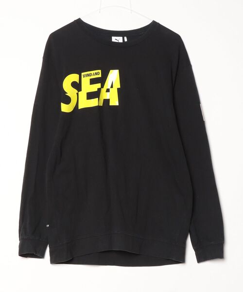 WIND AND SEA × PUMAブラック ロングスリーブTシャツ WIND AND SEA（ウィンダンシー） 長袖Tシャツ「PUMAコラボ」 M