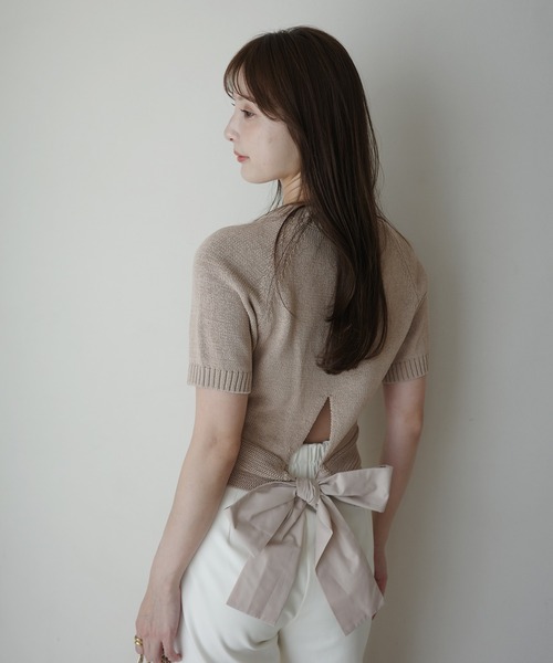 EIMY ISTOIRE EIMY RIBBON KNIT ニット トップス EIMY ISTOIRE（エイミーイストワール） ニット セーター EIMY RIBBON