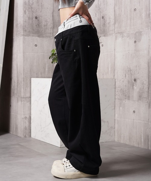 Laufer ワイドパンツ ジーンズ 「Laufer」ダブルウエスト ワイドカーブ
