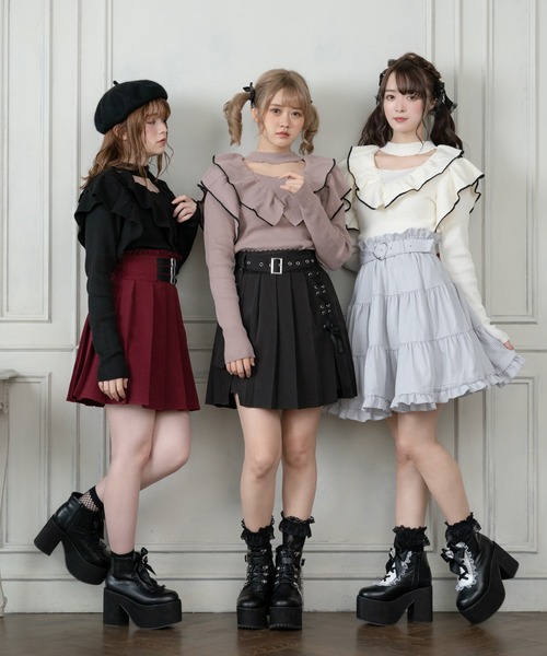 「DearMyLove」 フリルスカート MEDIUM ブラック レディース_画像5