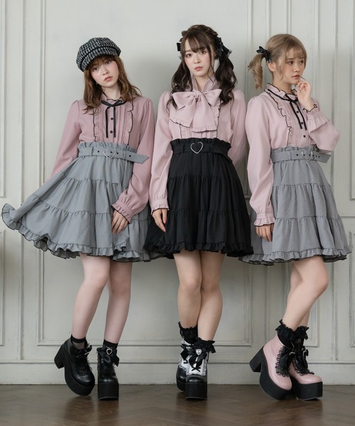 「DearMyLove」 フリルスカート MEDIUM ブラック レディース_画像9