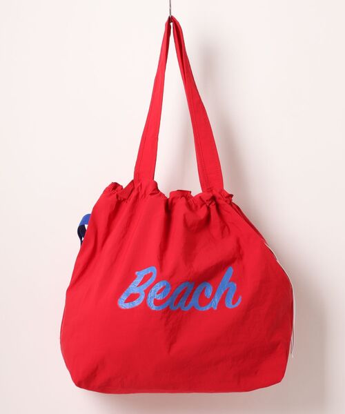 ショルダーバッグ バッグ 「大容量・軽量」”Beach”ロゴ巾着ショルダー