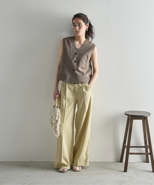 「THE YOn」 スラックス M レディッシュグレー レディース_画像3