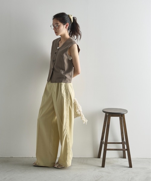 「THE YOn」 スラックス M レディッシュグレー レディース_画像4