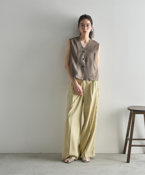 「THE YOn」 スラックス M レディッシュグレー レディース_画像6