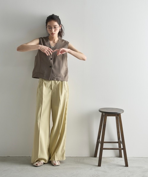 「THE YOn」 スラックス M レディッシュグレー レディース_画像7