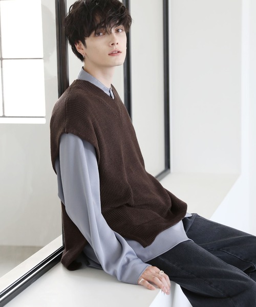 ETELIO」 ノースリーブニット S グレー メンズ : ZOZOTOWN Yahoo!店