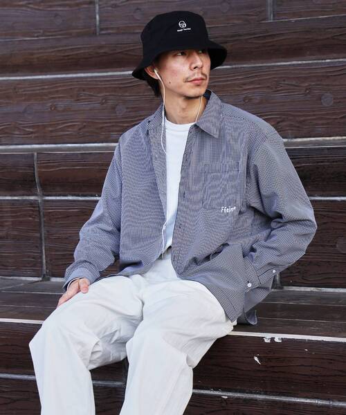 「FFEIN」 長袖シャツ LARGE ネイビー メンズ_画像9