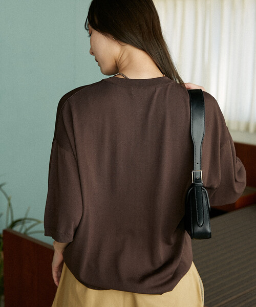 「U.S. POLO ASSN.」 半袖ニット SMALL チャコールグレー メンズ_画像4
