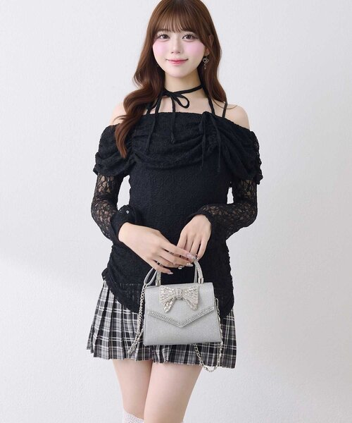 Belle Charme ワンピース Belle Charme ワンピース 「Belle Charme」Lace Layered Pleated
