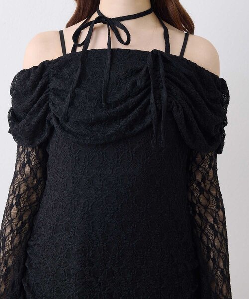 Belle Charme ワンピース 「Belle Charme」Lace Layered Pleated