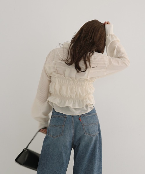 「Freesia by andme」 長袖シャツ FREE グリーン レディース_画像8