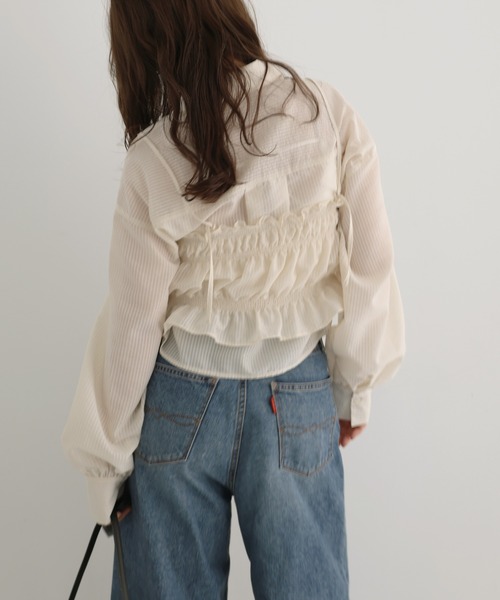 「Freesia by andme」 長袖シャツ FREE グリーン レディース_画像9