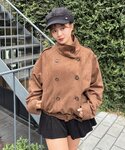 ブルゾン アウター ダブルボタンスエードブルゾ...の詳細画像5
