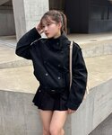 ブルゾン アウター ダブルボタンスエードブルゾ...の詳細画像3