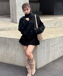 ブルゾン アウター ダブルボタンスエードブルゾ...の詳細画像2