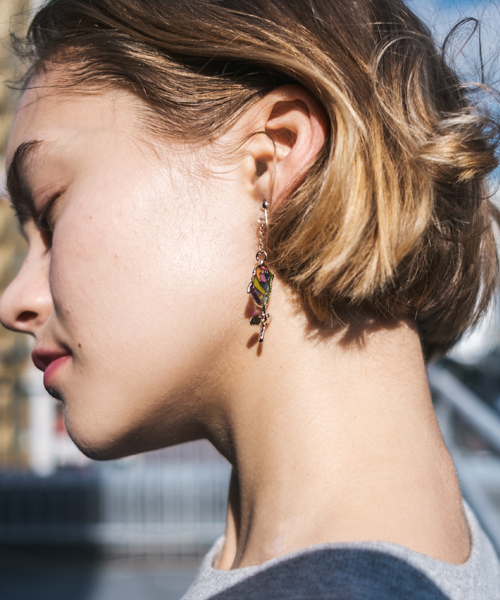 rehacer（レアセル） イヤリング : Stained glass Rose Earrings Made